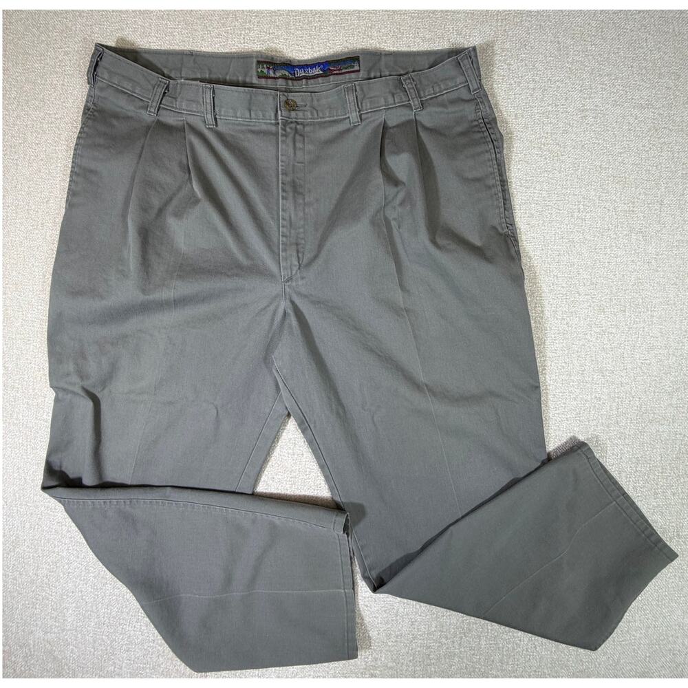 Duxbak Men 44x30 Green Pleated Front Straight Leg 4 Pocket Pants Casual Outdoor